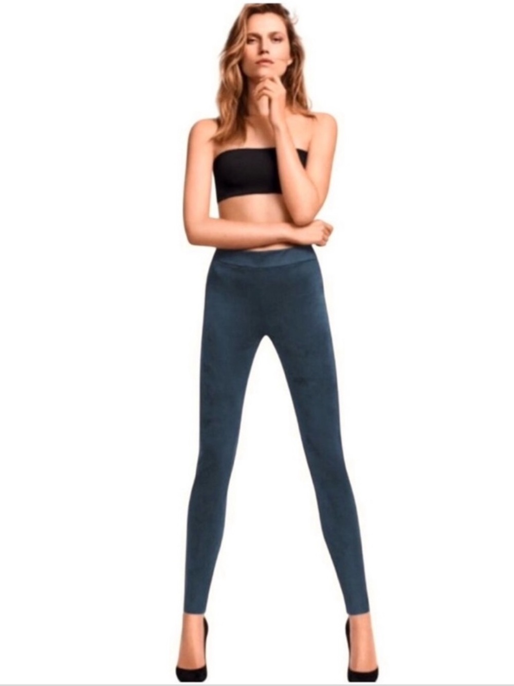 NWT Wolford Velour High Waist Leggings~Concrete